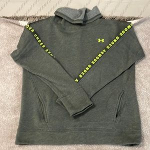 Under Armour cowneck sweatshirt, XS…Olive and Neon yellow